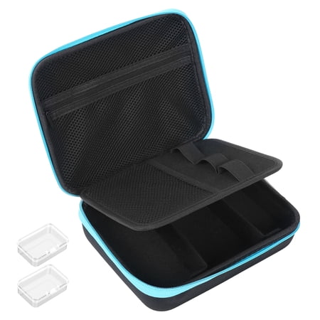 Diabetic Supplies Hard Travel Case Portable Diabetic Supply Storage Bag with Double Zipper for Glucose Meter Home Travel,Blue