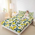 thumbnail image 7 of jejeloiu Tropical Fruit Lemon Twin Sheet Sets,Kawaii Flower Floral Twin Fitted Sheet,Yellow Green White Flat Sheet For Girls Teens,Microfiber Bedroom Decor,3pcs, 7 of 7