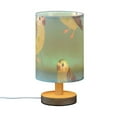 thumbnail image 2 of Birds Table Lamp USB Bedside Desk Nightstand Lamp Printed Gifts Small Lamp Wood Base for Bedroom Living Room Kids Room College Dorm, 2 of 7