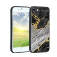 thumbnail image 1 of Compatible with iPhone SE 2022 Phone Case, Black And White Golden Marble Case Men Women, Flexible Silicone Shockproof Case for iPhone SE 2022, 1 of 1