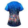 thumbnail image 5 of Gibobby Blusa Sexy Cuello en V Camiseta suelta informal con cuello en V para mujer, blusa manga corta con estampado(Azul,XL), 5 of 5