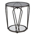 thumbnail image 3 of Furniture of America Ollis 1-Shelf Glass Top and Metal Black Nickel End Table, 3 of 7