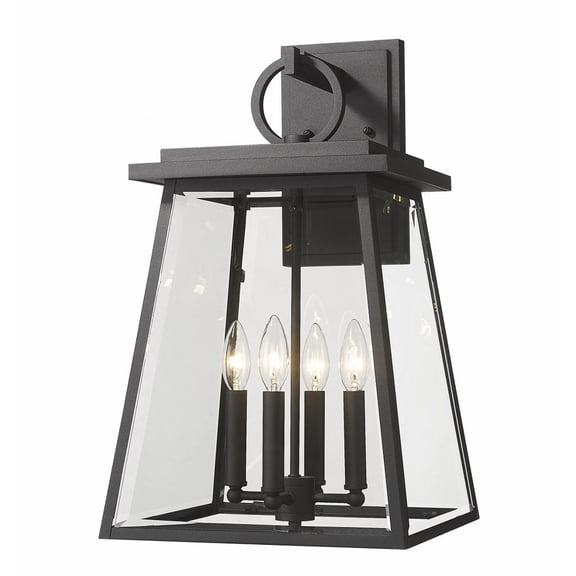 521B-BK-Z-Lite-Broughton - 4 Light Outdoor Wall Sconce In Craftsman Style-21 Inches Tall and 12.5 Inches Wide