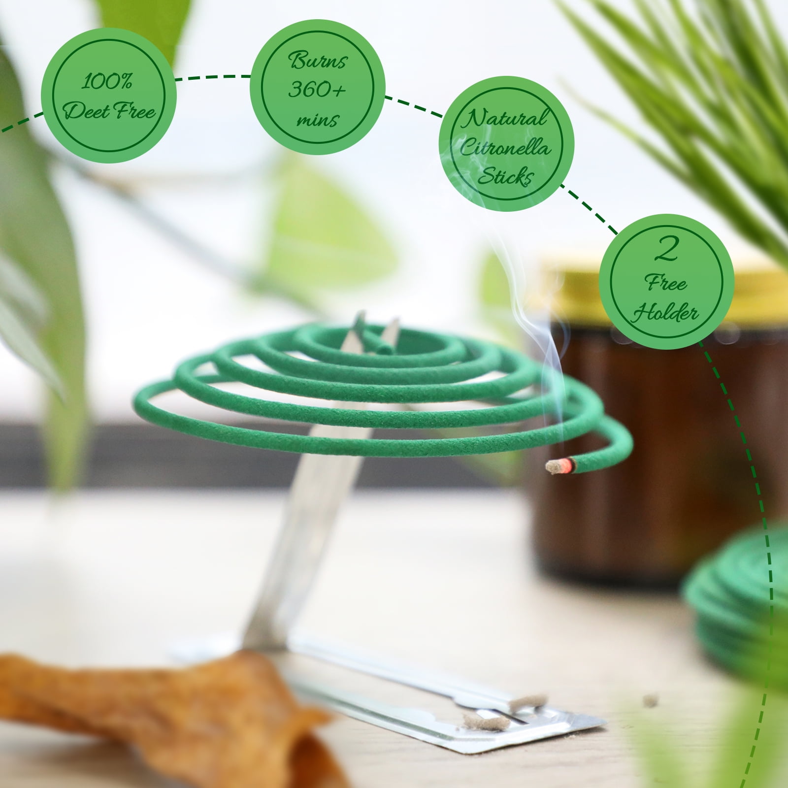 LA BELLEFÉE Citronella Incense coils, Made from Natural Plants, Suitable for Outdoors, Indoors, by The Pool, in The Yard, 48 coils