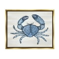 thumbnail image 3 of Stupell Industries Detailed Blue Crab Grainy Pattern Aquatic Botanicals Graphic Art Metallic Gold Floating Framed Canvas Print Wall Art, Design by Darlene Seale, 3 of 5