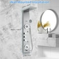 thumbnail image 3 of TROPOW 6 In 1 Shower Panel Tower System, Towallmark LED Rainfall Shower Panel Tower Stainless Steel Shower System, 4 Output Modes with Handheld Shower Head, Wall-Mounted, Silver, 3 of 7