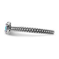 thumbnail image 3 of Sterling Silver Stackable Expressions Checker-cut Blue Topaz Antiqued Ring - Size 5, 3 of 3