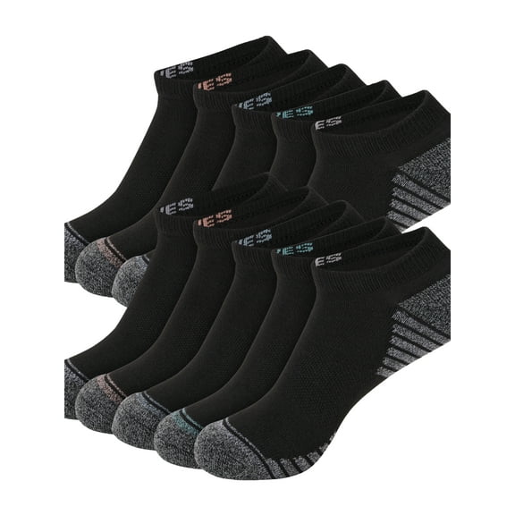 Hanes Women's Moves 10 Pair Cushion No Show Black, Size 5-9