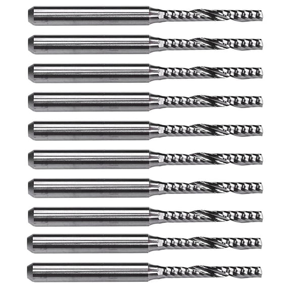 10 PCS 2mm x 15mm Carbide Single Flute End Router Bit for Engraving Machine