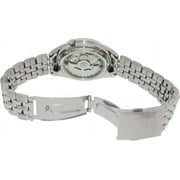 Seiko Mens 5 Automatic Watch - White/Silver Dial with Gold-Tone - Steel Bracelet
