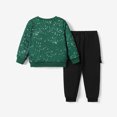 thumbnail image 3 of Conjunto de 2 piezas de pantalón y camiseta navideños con diseño infantil para niño pequeño, 3 of 5