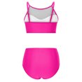 thumbnail image 3 of MGDXOX Women's High Waisted Bikini Set 2 Piece Sport Bathing Suit Halter Mesh Sheer Swimsuit Solid Color Ruched Swimwear Hot Pink S, 3 of 8
