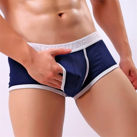 

QWANG Sexy Mens Solid Breathe Underwear Briefs Bulge Pouch Shorts Underpants