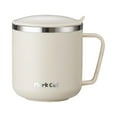 thumbnail image 3 of 304 Stainless Steel Coffee Mugs with Lid and Handle Anti Falling Milk Tea Water Cup Heat Insulated Coffee Cup for BBQ Beach Home Beige, 3 of 8