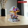 thumbnail image 4 of Rotating acrylic ornament featuring a vibrant stained glass mushroom lamp with delicate mushrooms, detailed brushstrokes, and a captivating mosaic effect on a white background, 4 of 7