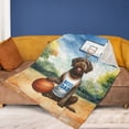 thumbnail image 4 of Happy Father's Day Wirehaired Pointing Griffon Playing Basketball with Best Dad Jersey Cozy Fleece Blanket Dog Lover Warm Soft Throw Blanket - 13006, 4 of 5
