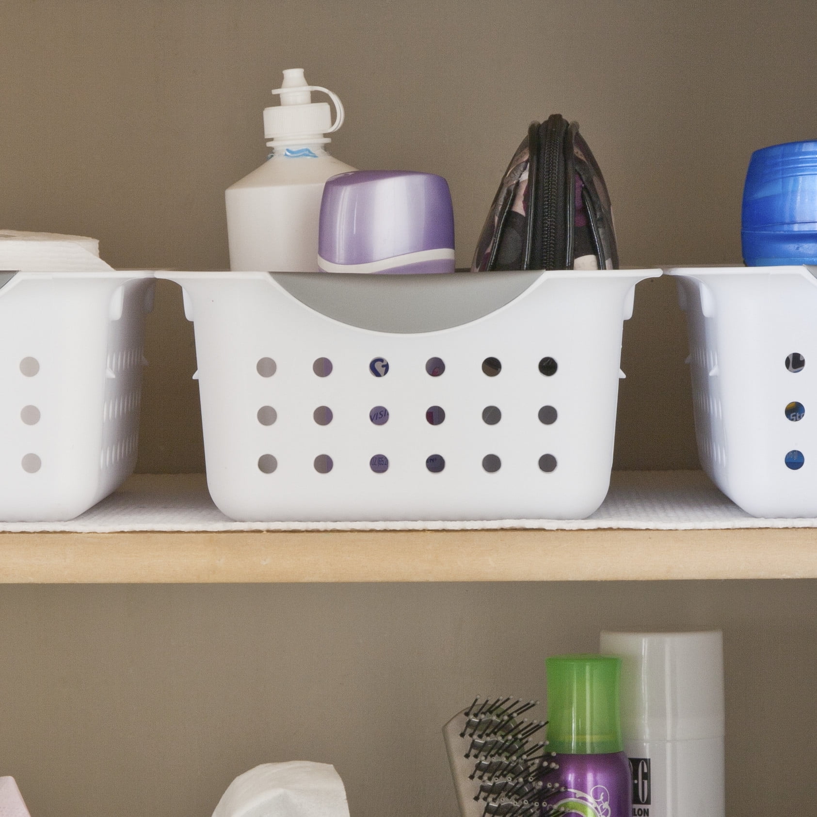 Sterilite Small Ultra™ Basket, Open Plastic Storage Bin, Versatile Organization Solution, White, 12 Count