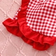 thumbnail image 5 of kpoplk Summer Toddler Girl Clothes 2t 3t 4t 5t Embroidered Baby Girl Outfit 2 Piece Doll Neck Striped Shirt Blue Shorts Set(Red,2-3 Y), 5 of 9