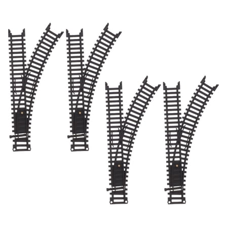 KALLORY Plastic Train Track Set, Black, 2 Pairs - Toy Tracks Compatible with Model Trains and Accessories