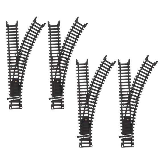 KALLORY Plastic Train Track Set, Black, 2 Pairs - Toy Tracks Compatible with Model Trains and Accessories