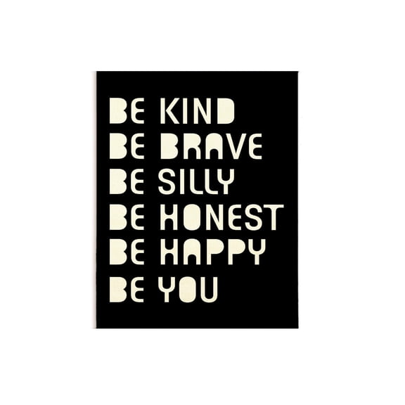 Be Kind Affirmation Wall Decor Poster Hanger Frame, Inspirational Kindness Quotes Canvas Artwork Print, Positive Motivational Saying Wall Painting For Nursery Office Bedroom Decor