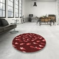 thumbnail image 3 of Ahgly Company Indoor Square Patterned Grapefruit Red Area Rugs, 7' Square, 3 of 6