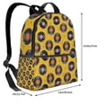 thumbnail image 4 of Lsque Retro Vinyl Records Pattern Backpack – School Travel Canvas Daypack with Ergonomic Padded Straps, Multiple Compartments & Leather Handle, 4 of 5