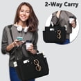 thumbnail image 2 of Fammart Large Canvas Tote Bag for Women with Zipper & Compartments, Crossbody Laptop Bags for Work College Travel, 2 of 8