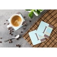 thumbnail image 3 of Letter I Initial Monogram - Blue Stripes Foam Coaster Set of 4, 3 of 3