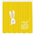 thumbnail image 3 of Ambesonne Yellow Shower Curtain, Easter Rabbit Bunny, 69"Wx84"L, Yellow White, 3 of 5