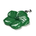 thumbnail image 2 of 5pcs Natural Malaysia Jade Pendants Flower Charms with Platinum Plated Iron Snap on Bails 46x47.5x7.5mm Hole: 6x4mm, 2 of 3