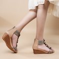 thumbnail image 6 of Ecetana Women Casual Wedge Sandals Summer Open Toe High Heel Zipper Back Platform shoes, 6 of 6