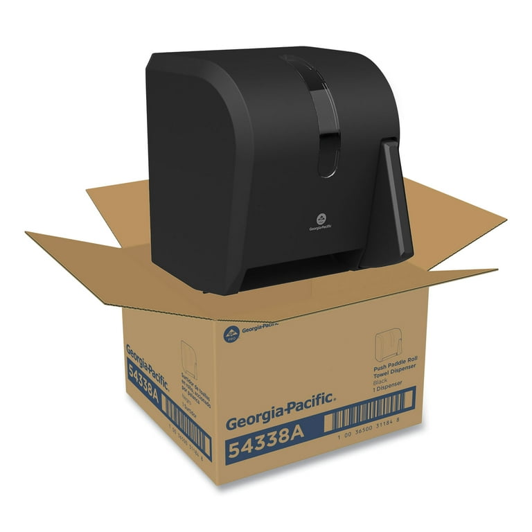 Hygienic Push-Paddle Roll Towel Dispenser, 13 x 10 x 14.4, Black Hygienic Push-Paddle Roll Towel Dispenser, 13 x 10 x 14.4, Black