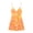 Orange, variant on Women'S Print Mini Dress -Backless Slip Dress with Draped Detail, Party Short Dresses Green M