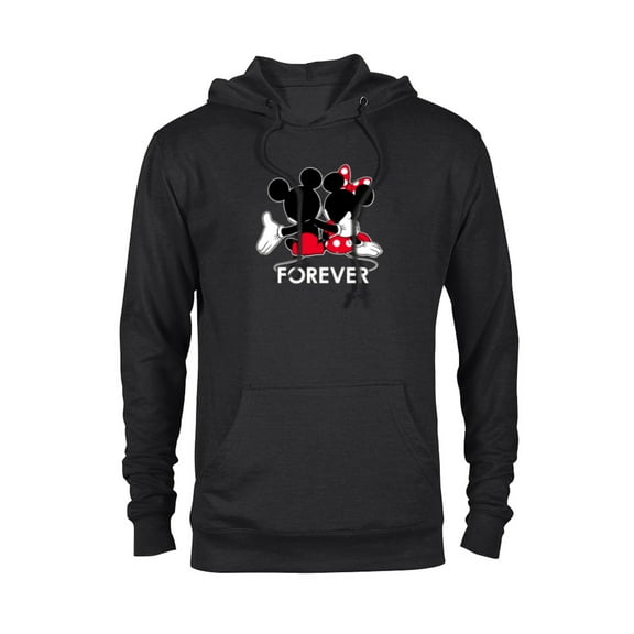 Disney Mickey and Minnie Mouse Silhouettes Forever - Pullover Hoodie for Adults -Customized-Black