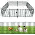 thumbnail image 1 of Panels Garden Fence Dog Fence Outdoor For Yard in H x .ft L Rustproof Metal Fencing with Ground Stakes|No Dig Temporary Animal Proof Containment for Pets/Rabbits|Durable Patio Sec, 1 of 7