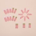 thumbnail image 4 of 24 Pieces Wearable Nail Piece Sweet Nail Patch Removable Nail Fake Nail Stereo Peach Blossomss Wearable Nail Long, 4 of 5