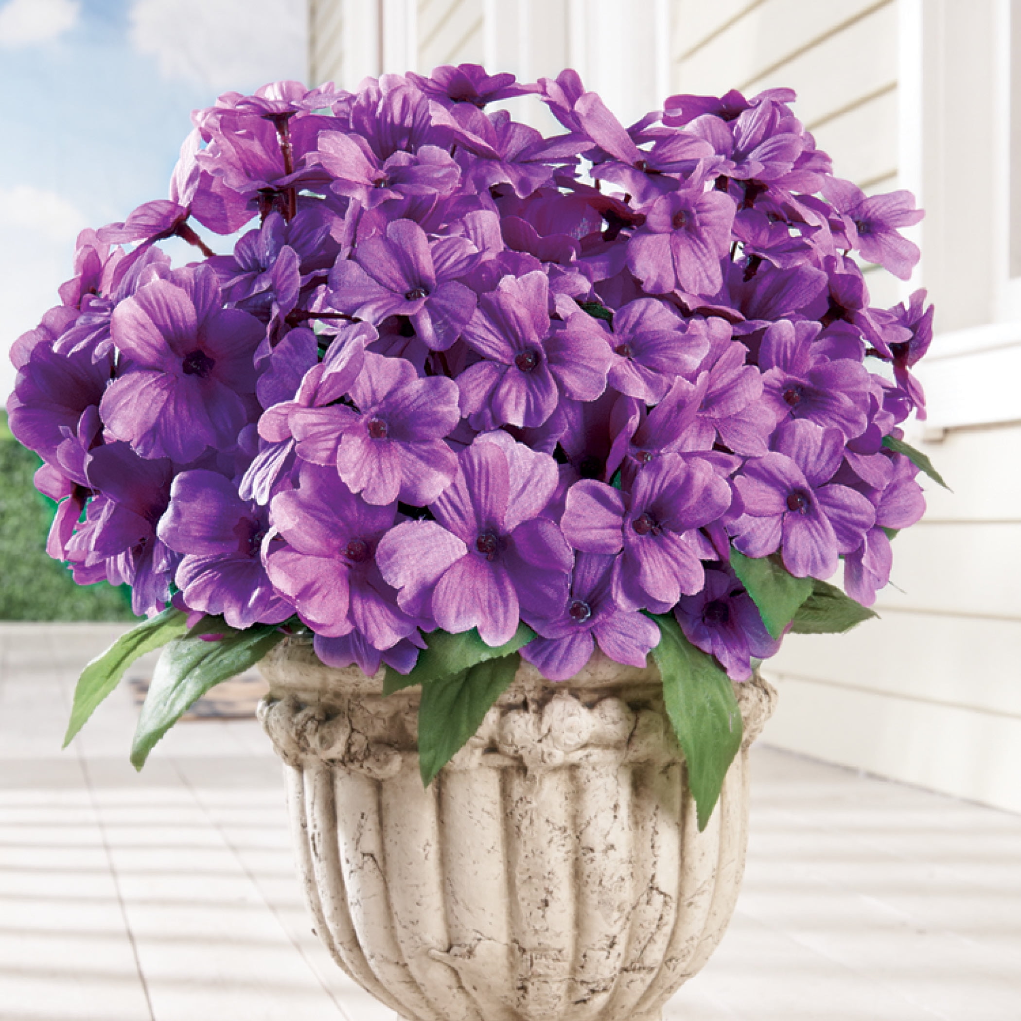 Impatiens Artificial MaintenanceFree Flower Bush Set of 3