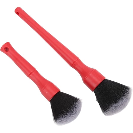 Auto Wheel Brush, High Strength Soft Flexible Anti Shedding Multi Purpose Car Detailing Brush Set for Automobile(Red)