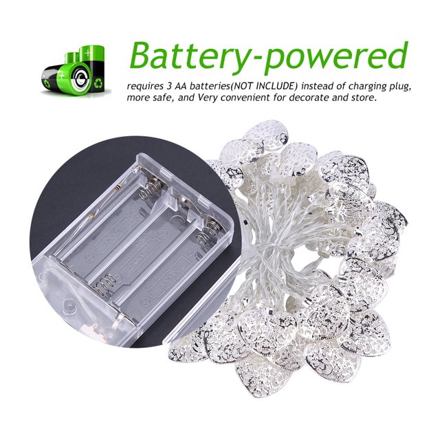 LE Dheartlight,5m 40 LED Corazón LED Corazón Hada Cadena Luz Notable Claridad