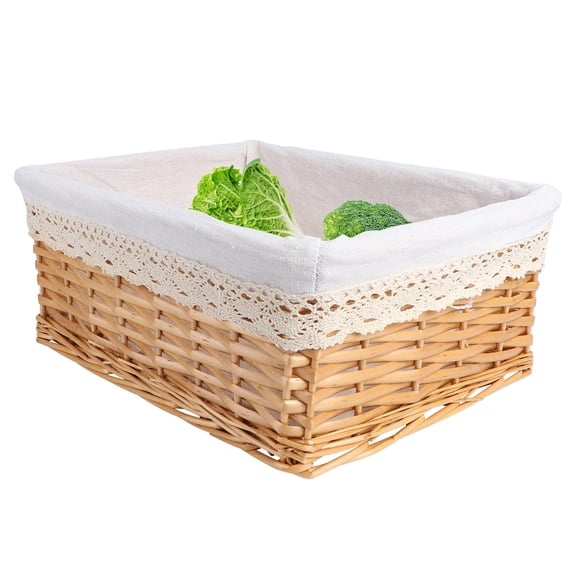 ELAYARD Stylish Multi-Color Wicker Storage Basket with Removable Liner, and Decorative Organizer for Home