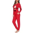thumbnail image 2 of Renewold Women's Leisure Nightwear Set of 2 Santa Clothes Pajama Full-length Sleepwear Stylish Christmas Long Sleeve Fall Spring Winter Outfits,Size S, 2 of 4