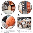 thumbnail image 3 of Designart "Art Deco Winter Wonderland Orange Bubble Village" Cityscapes Framed Wall Art - Industrial Grey City Art Deco Living Room Framed Canvas Art, 3 of 6