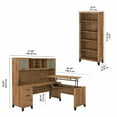 thumbnail image 4 of Bush Furniture Somerset Collection L-Shaped Desk Set with Bookcase, Fresh Walnut, 4 of 7