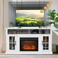 thumbnail image 3 of Giantex 58 inch TV Stand w/Electric Fireplace, TV Entertainment Center w/Fireplace Insert, White, 3 of 9