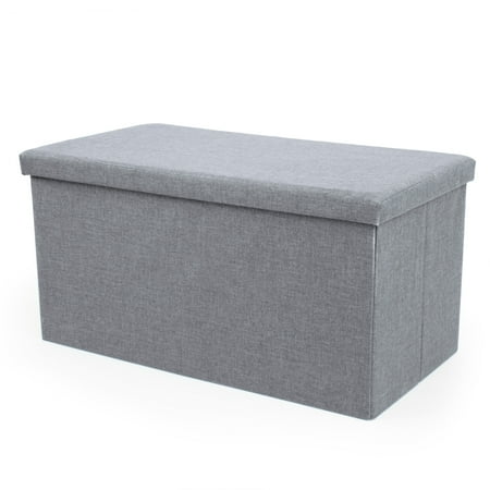 Humble Crew Hudson Tray Coffee Table Ottoman with Storage  Grey