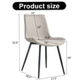 thumbnail image 4 of Light Gray Faux Leather Dining Chair with Black Metal Legs, Ergonomic Curved Backrest and Wide Seat Cushion for Enhanced Comfort, Set of 6 Modern Kitchen and Office Side Chairs, 4 of 9