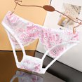 thumbnail image 4 of Bragas de encaje sin costuras para mujer, ropa interior transpirable, Tanga bordado, calzoncillos huecos, calzoncillos elásticos, lencería Sensual, 4 of 5