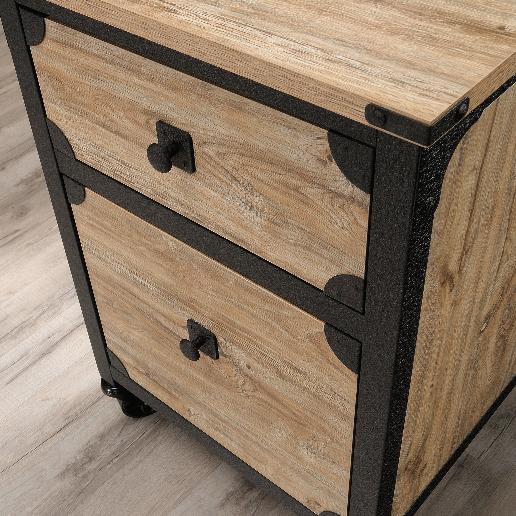 Sauder Steel River 2-Drawer Mobile File Cabinet, Milled Mesquite Finish