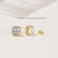 thumbnail image 4 of Cubic Zirconia Stud Earrings for Women Men 14K Gold Plated Halo Stud Earrings Hypoallergenic Earrings CZ Halo Stud Earrings for Sensitive Ears, 4 of 6